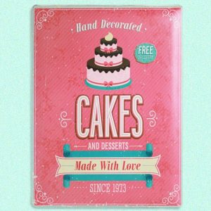 Cakes Vintage Metallinen Kyltti 30 x 40 cm