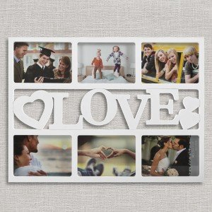 Love Valokuvakehys Sydämillä (6 valokuvalle)