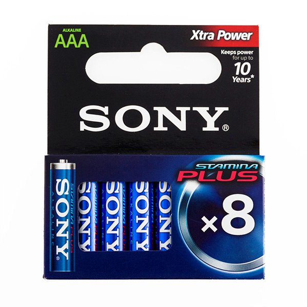 Sony Plus AAA LR03 1.5V AM4 Alkaline Paristot (8 kappaleen paketti)