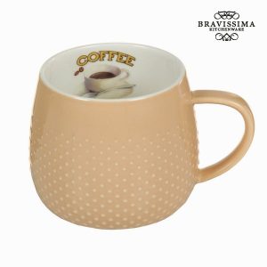 Beige muki - Coffee Tekstillä ja kuvalla