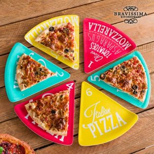 Colors Pizza Lautaset (6 kpl)