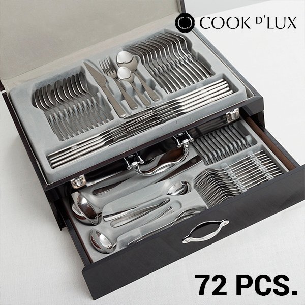 Cook D'Lux Ruokailuväline Setti Ruostumatonta Terästä (72 osaa)