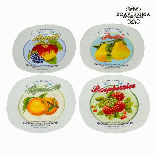 Lautassarja 4 kpl fruits - Kitchen's Deco Kokoelma