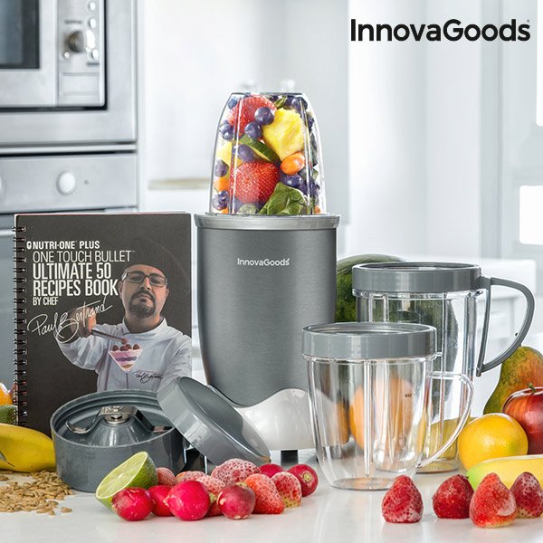 Nutri·One Touch Tehosekoitin Reseptikirjalla 600W Harmaa