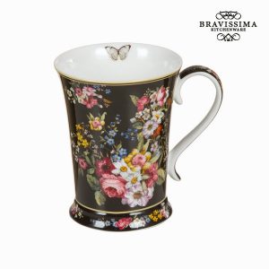 Posliinimuki bloom black - Kitchen's Deco Kokoelma