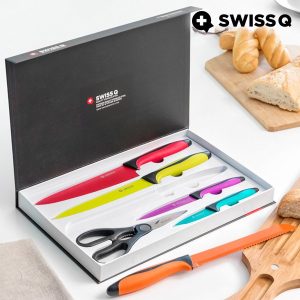 Swiss Q Korkealaatuiset Veitset Ruostumatonta Terästä (6 osaa)